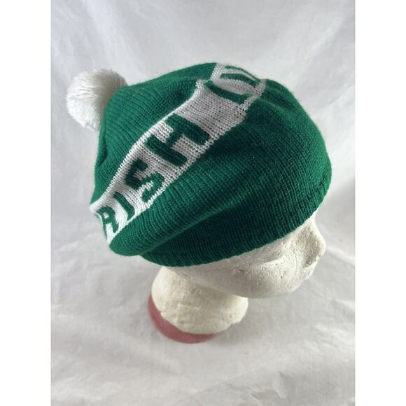 Luck O The Irish Knit Beret Hat Green White Pom St Patricks Day Parade Wear - Picture 4 of 8